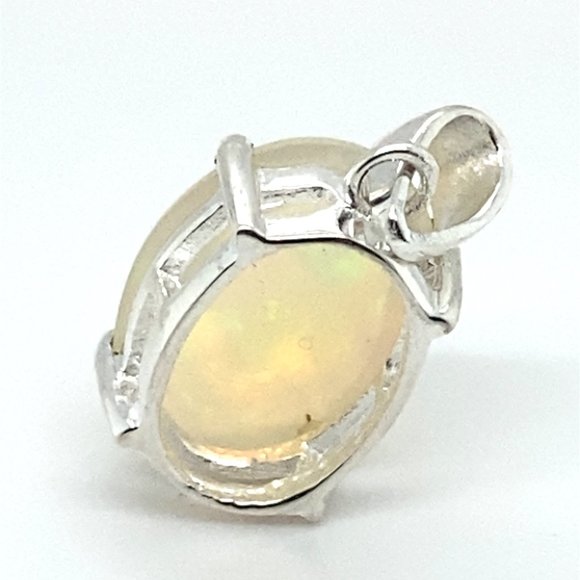 Precious Opal 7.60ct Platinum Finish Solid 925 Sterling Silver Pendant - Picture 5 of 6